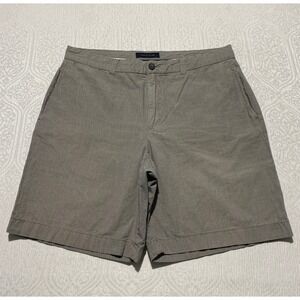 Tommy Hilfiger Mens 36 Grey Micro Check Plaid Cotton Chino Shorts Casual Golf